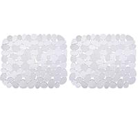 Wenko 2003010100 Tappetino per Lavello Stone, Plastica, Materiale Plastico, 31 x 26 cm, Trasparente (Confezione da 2)