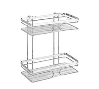 WENKO 20410100 Estanteria Mural 2 repisas de Acero inoxidable Premium, Argento