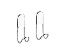 Wenko 20642100 Gancio murale Classic - set di 2, fissaggio senza trapano, Acciaio, 2 x 9 x 5.5 cm, Cromo