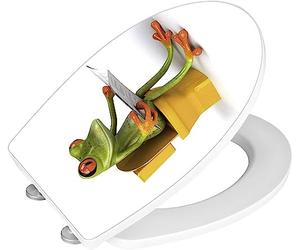 WENKO 21758100 Coperchio rigido da WC Acrilico Verde, Bianco, Giallo sedile WC