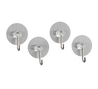 Wenko 21792100 Set 4 Ganci da Parete, Finitura Acciaio