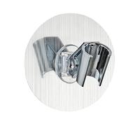Wenko 22133100 Static-Loc, Porta-Soffione da Doccia, in Plastica, Colore Argento, 9,5 x 5 x 9,5 cm
