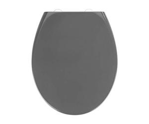 Wenko 22165100 Samos Sedile per WC, resistente, in plastica, dimensioni: 37,5 x 44,5 x 10 cm, colore: Grigio scuro