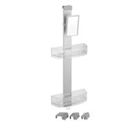 Wenko 22368100 doccia Caddy Premium con Specchio Anti-appannamento, Alluminio, Argento Opaco, 10, 5 x 25 x 71 cm