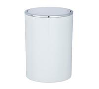 Wenko 22554100, Inca - Pattumiera a coperchio oscillante in plastica ABS, 18,5 x 18,5 x 25,5 cm, colore: Bianco / Cromo