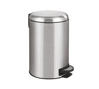 Wenko 22703100 Leman Pattumiera a pedale in acciaio inox da 12 l, opaca, 25 x 32 x 38 cm.