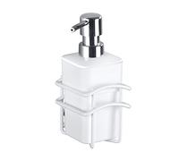 Wenko 22825100 Dispenser di sapone "Classic Plus in Acciaio Inox/PP, Bianco, 9 x 10 x 17.5 cm