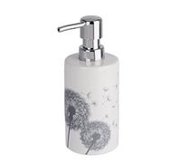 Wenko, 22832100, Astera, dispenser di sapone in ceramica bianca/grigia, 8,5 x 7 x 18 cm