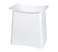 Wenko Sgabello Wings bianco - Portabiancheria, sgabello da bagno con sacco biancheria estraibile Capacità: 33 l, ABS, 45 x 48 x 33 cm, Bianco