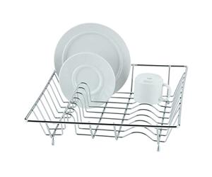 Wenko 2321100 Scolapiatti, Ripiano per Piatti e Tazze, Metallo Cromato, 9 x 35 x 35 cm, Cromo