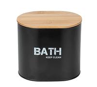 Wenko 24327100, Contenitore portaoggetti, cestino da bagno, Acciaio, 14.5 x 13.5 x 10.5 cm, Nero
