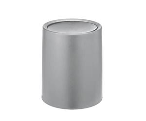 WENKO 25219100 Atri Grigio, pattumiera con Coperchio Basculante, 6 l, Plastica
