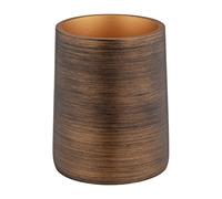 Wenko 25351100 Bicchiere portaspazzolini Palena per conservare strumenti per l’igiene dentale o accessori cosmetici in plastica poliresina di qualità dal design elegante, (L/PxA): Ø 8,5x10,8cm, bronzo