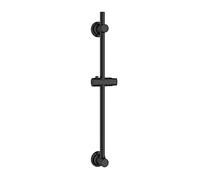 Wenko 25463100 Asta per Doccia senza Foratura, con Cuscinetto Adesivo, Supporto a Parete Scorrevole, Nero