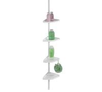 Wenko 3208010100 Angoliera Telescopica per la Doccia Easy 4 Ripiani, 8 Ganci, Alluminio, Plastica, 19,5 x 78-265 x 26 cm, Bianco