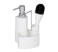Wenko 3620125100 Set lavare piatti Empire Bianco - con spazzola, 0.25 L, Cercamica Soft-Touch (tocco delicato), 11 x 19 x 12.5 cm, Bianco