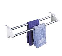 Wenko 3703100 Stendibiancheria per Radiatore Twin, Alluminio, Materiale Plastico, 57 cm, Alluminio/Bianco