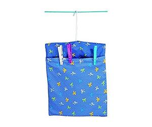 Wenko 3710810100 Set sacchetto mollette da bucato, con 12 mollette, per ca. 130 mollette, 24x34x1,5 cm