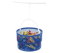 Wenko 3716010100 Set Cesto Portamollette con 30 Mollette, Polipropilene, 19 x 9 x 19 cm, Blu