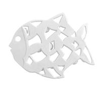 WENKO 3911015100 Adesivi antiscivolo Fish bianco - set 6 pezzi, Materiale plastico, Bianco