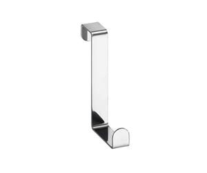 Wenko 4214062100 Ganci da Porta, Set da 6 Ganci, Battuta Fino a 4 cm, 7.6 x 2 x 4 cm, Lucido, Argento