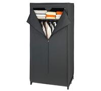 Wenko 43821020100 Armadio Deep Nero con Ripiano, Materiale Plastico, Acciaio, 50 x 160 x 75 cm, Nero
