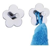 Wenko 4466070100 Ganci a Parete Fiore, Set 2 Pezzi, Autoadesivi, 5,8 x 2,8 x 5,8 cm, Lucido