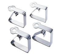 WENKO 4469010100 Clips fermatovaglia - set 4 pezzi, Acciaio inossidabile, 6 x 2 x 6 cm, Lucido