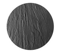WENKO 53981100 Sottopentola Rotondo in Ardesia per pentole, padelle, Vetro temperato Silicone, Nero