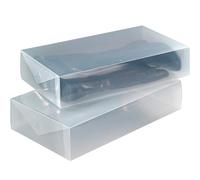 Wenko 6010100 Contenitori per Stivali, Set 2 Pezzi, Polipropilene, 52 x 11 x 30 cm, Trasparente