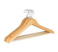 Wenko 64020100 Gruccia Eco Naturale, Set di 6 pezzi, Marrone, Legno, 45 x 23,5 x 1,2 cm.