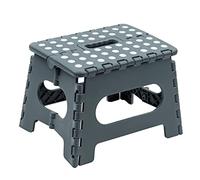 Wenko 70245400 Scaletta con Superficie Antisdrucciolo Allstar, con Maniglia per Agevolarne il Trasporto, Grigio