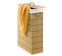WENKO 7879500 Cesta della biancheria sporca - portabiancheria, Bambù, 39 x 60 x 18.5 cm, Marrone