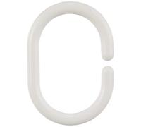 Wenko Anelli per tenda doccia 12 pezzi - 12 pezzi, Plastica, 3 x 4.5 cm, Bianco