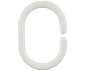 Wenko Anelli per tenda doccia 12 pezzi - 12 pezzi, Plastica, 3 x 4.5 cm, Bianco