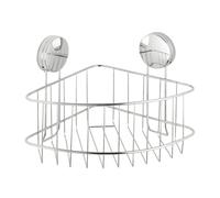 WENKO Angoliera Osimo Static-Loc Plus. scaffale per stanza da bagno. fissaggio senza trapano. tenuta sicura mediante aderenza statica su superfici lisce ed impermeabili. 26.5 x 13.5 x 19 cm. acciaio cromato