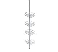 WENKO Angoliera telescopica per la doccia Domaso acciaio inossidabile, Acciaio inossidabile, 25 x 65-275 x 20 cm, Lucido