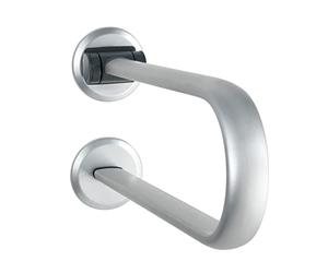 WENKO Appoggio ribaltabile per WC Secura Premium - Maniglione di sicurezza pieghevole per la zona del lavabo e del WC, portata fino a 120 kg, Alluminio, 53 x 11 x 27 cm, Argento opaco