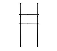 WENKO Asta appendiabiti Herkules, due pezzi, per completare il sistema telescopico più adatto, in metallo, per cabine armadio o guardaroba, incl. supporti in plastica, estraibile fino a 120 cm, nera