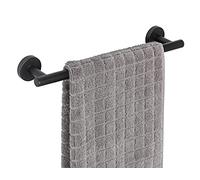 WENKO Asta portasciugamani Bosio, portasciugamani lungo con molto spazio per asciugamani, valore massiccio in acciaio inossidabile antiruggine con finitura opaca, 40x5,5x7cm, nero