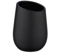 Wenko 23651100 Badi - Bicchiere portaspazzolini in ceramica, Ø 8 x 11 cm, colore: Nero