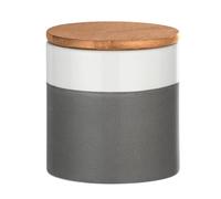 Wenko Barattolo Malta, 0,45 l, barattolo per scorte, barattolo salvafreschezza con coperchio in bambù e guarnizione in silicone, ermetico, salva aroma, ceramica di qualità, Ø 10 x 11 cm, colori vari