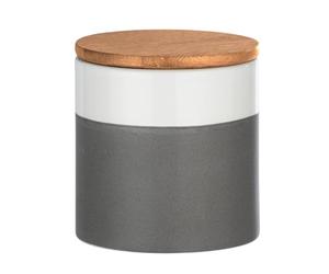 Wenko Barattolo Malta, 0,45 l, barattolo per scorte, barattolo salvafreschezza con coperchio in bambù e guarnizione in silicone, ermetico, salva aroma, ceramica di qualità, Ø 10 x 11 cm, colori vari