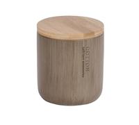 Wenko - Barattolo porta-cotone Palo, in bambù e plastica, colore: Tortora, Plastica, grigio, 9.8x9.8x11.1 cm