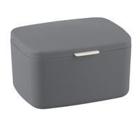 Wenko Barcelona - Contenitore da bagno con coperchio, infrangibile, 19,5 x 11 x 16 cm, colore: antracite, grigio., 19, 5 x 11 x 16 cm