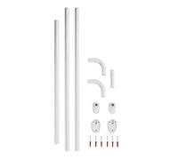 WENKO Barra ad angolo Universal bianco extra forte - Ø 2,5 cm, combinabile in forma e lunghezza, Alluminio, 2.5 x 2.5 cm, Bianco