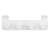 WENKO Barra con ganci per radiatore scaldasalviette. portasalviette con 4 ganci. gancio per appendere in maniera flessibile tessili da bagno. salviette calde in bagno e nella toilette per gli ospiti. per radiatori dal profilo tubolare rotondo fino a 2.7 cm. 19.7 x 6.2 x 6 cm. colore bianco.
