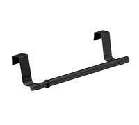 WENKO Barra portasciugamani telescopica 35 cm Estensibile Asciugamani Armadio Porta, Acciaio Inox plastica (Eva), Nero/Nero