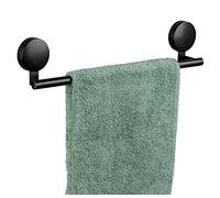 WENKO Barra portatelo Pavia Static-Loc Plus colore nero. portasalviette. fissaggio senza trapano. tenuta sicura mediante aderenza statica su superfici lisce ed impermeabili. 41.5 x 9 x 5 cm. acciaio opaco