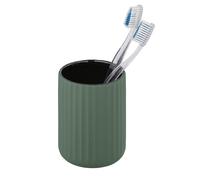 Wenko Bicchiere porta spazzolini Belluno, Ceramica, Verde/Nero
